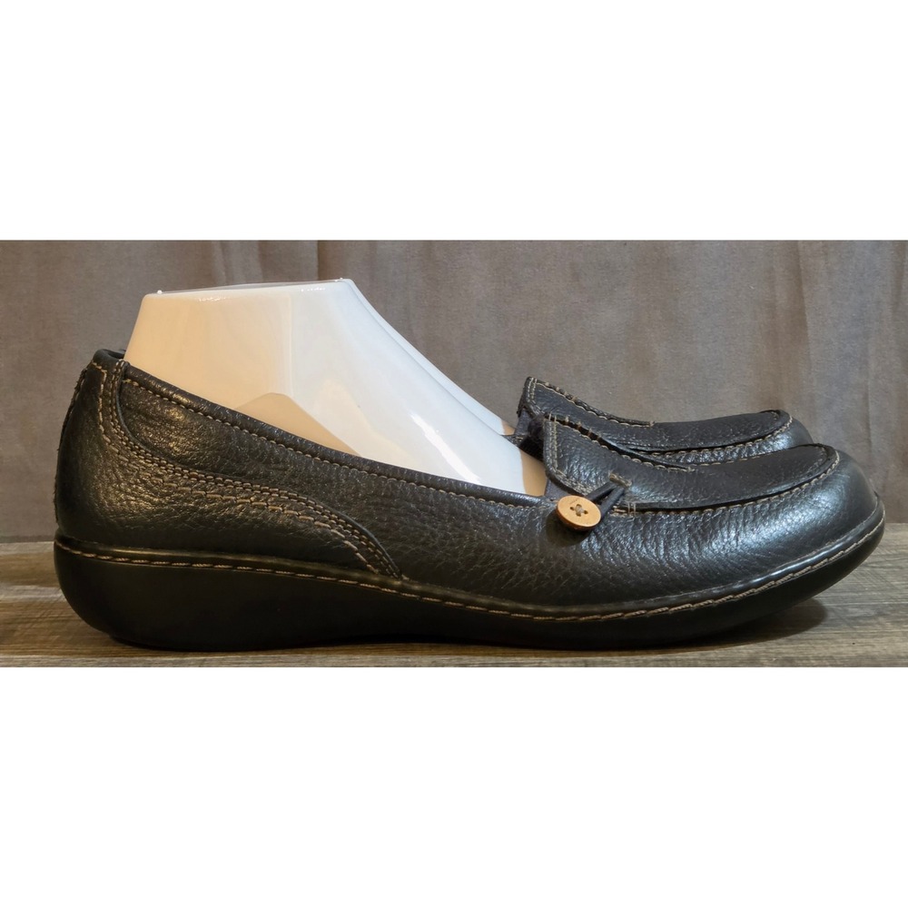 Clarks Ashland Slip On Loafer Shoes Women's Size 12 Narrow Navy